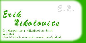 erik mikolovits business card